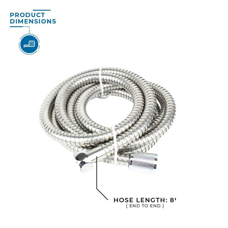 8' Stainless Steel Transom Shower Hose
