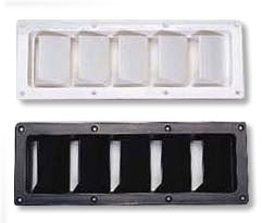 Vent grill, white, 5 louvers