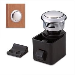 Self-latch, push to lock latch polished