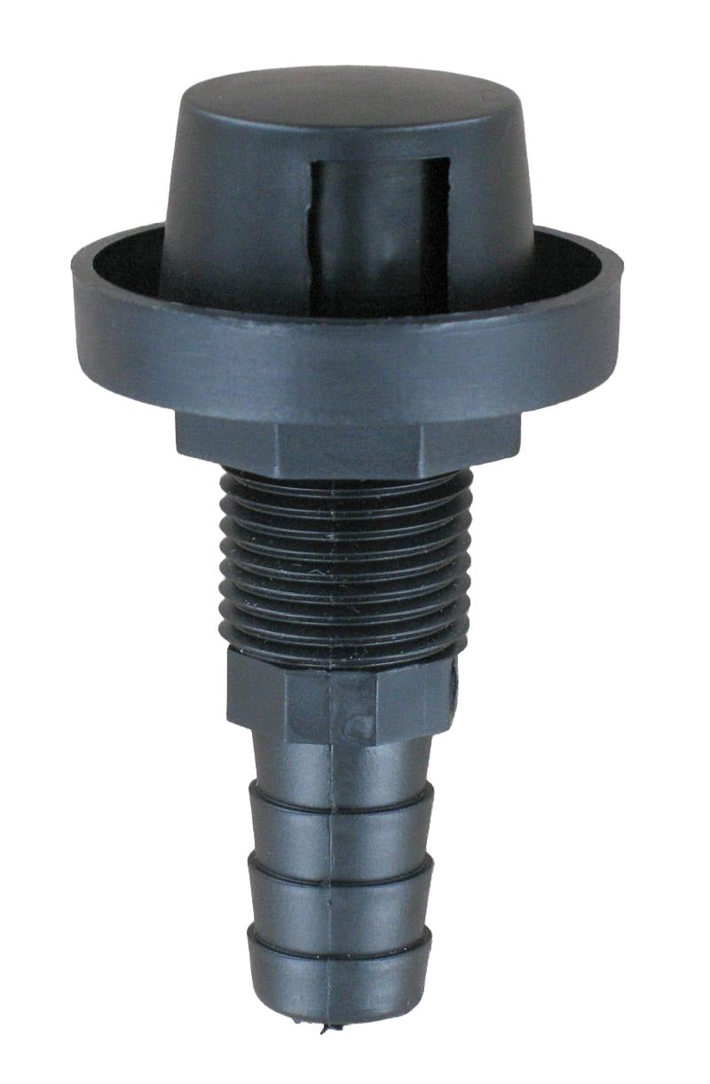 Straight, Black Plastic Tank Vent