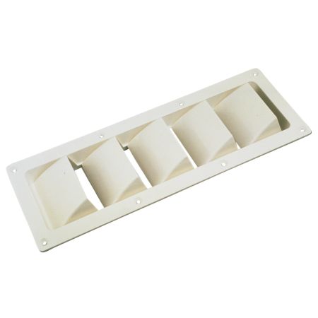 Vent grill, white, 5 louvers