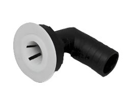 Sink drain, 1" elbow, white flange with basket