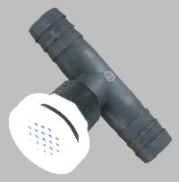 1 1/2" Barbed Tee w- drain & screen