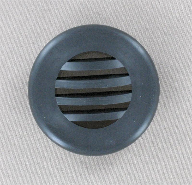 1" louvered impact vent, black
