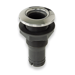 Stainless capped resin straight thru hull 1 1/8", 1 1/4"