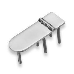 Long Stainless Steel Euro-Style Hinge, stud mount