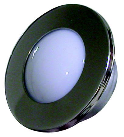 Recessed mount red, blue, and white LED light with SS trim ring