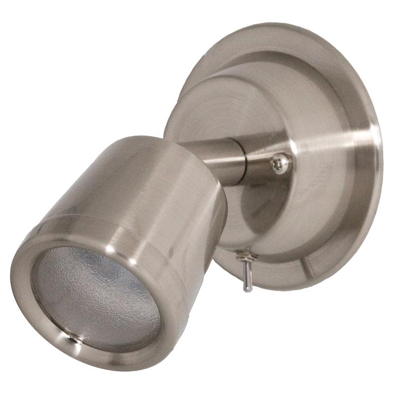 Brushed nickel LED reading light