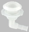 Elbow thru hull, 5/8" hose barb