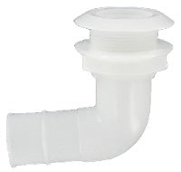 Elbow thru hull, 1 1/2" hose barb