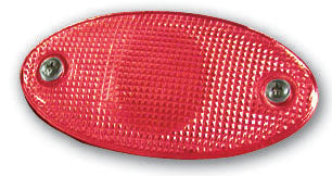 Oval Courtesy Light Replacement Red Lens