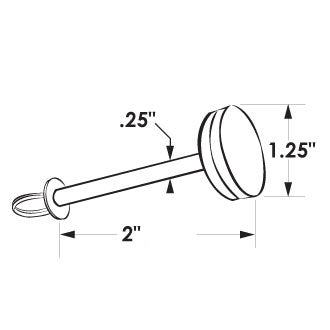 Stainless steel hatch lift pin, 2"