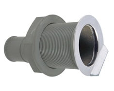 Stainless capped L head cockpit drain, 1 1/2" hose
