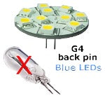 Back Pin Blue LED 10W Halogen Replacement Bulb