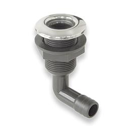 Stainless capped resin elbow thru hull 3/4"