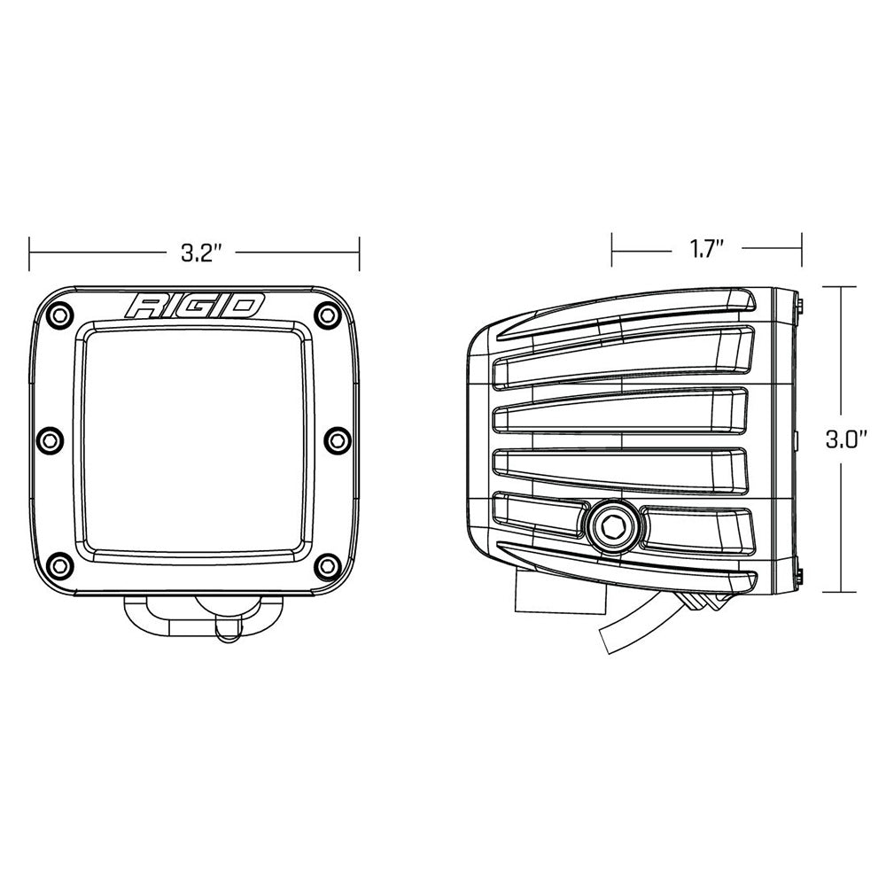 RIGID Industries DSeries LED SAE Fog Beam  YellowWhite  Set of 2 50482