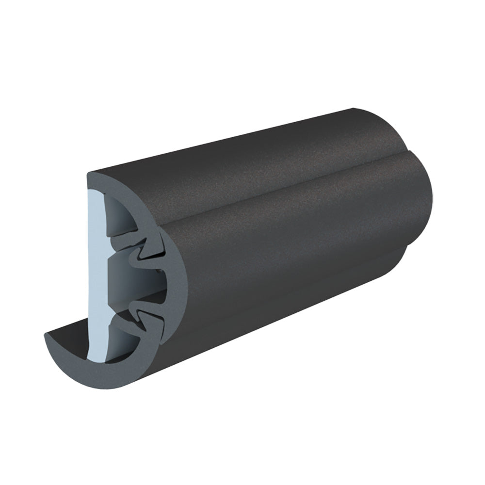 TACO SuproFlex Rub Rail Kit wFlex Vinyl Overlay Insert  2H x 114W x 60L  Black wBlack Insert V119993BBK602