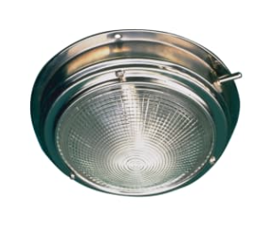 Stainless Steel Dome Light - 6 3/4" Light with 5" Lens