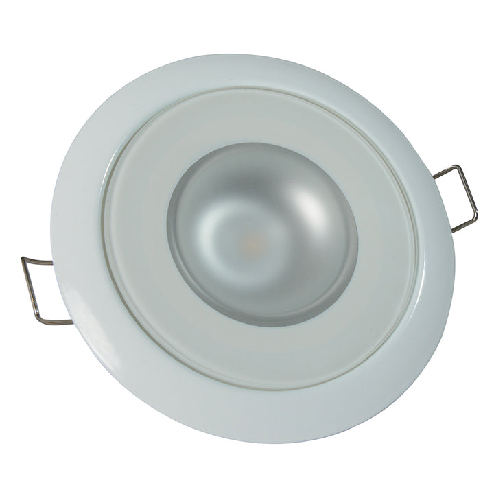 Lumitec Mirage  Flush Mount Down Light  Glass FinishWhite Bezel  2Color WhiteBlue Dimming 113121
