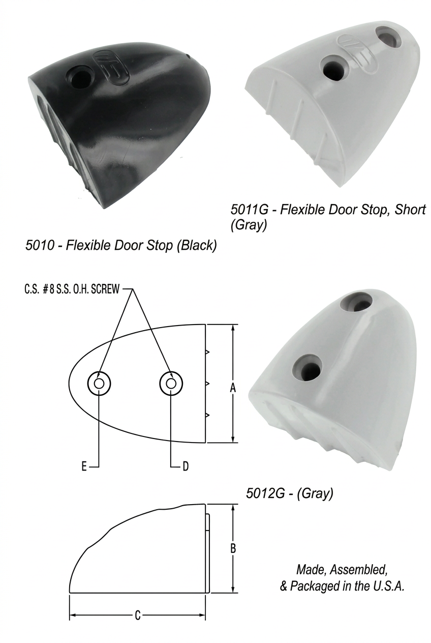 Flexible Door Stop | Heavy-Duty Marine Cabin & Hatch Hardware