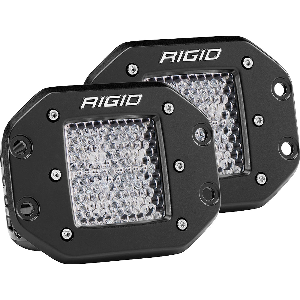 RIGID Industries DSeries PRO  Flush Mount  Diffused  Pair  Black 212513