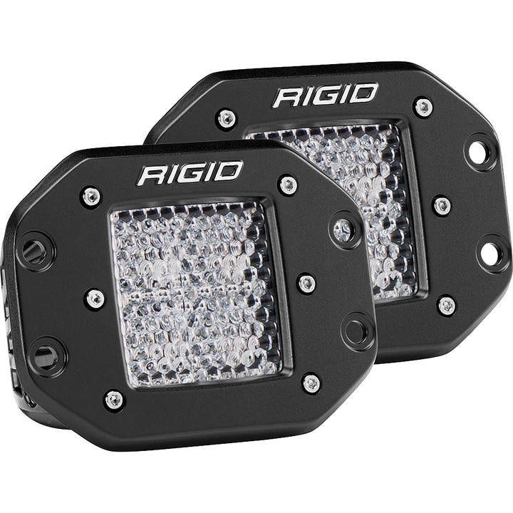 RIGID Industries DSeries PRO  Flush Mount  Diffused  Pair  Black 212513