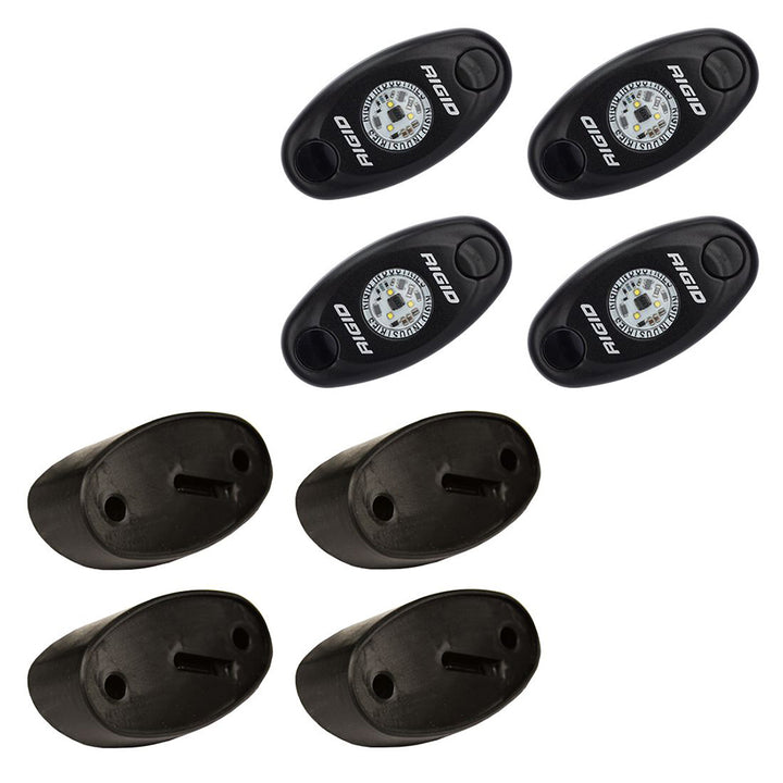 RIGID Industries ASeries Rock Light Kit  4 Amber Lights  Black 400243