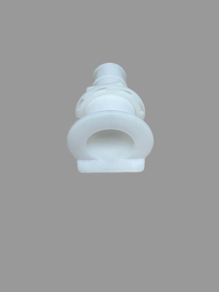 Title: 1-1/2" Barb Thru-Hull Short L-Head with Nut – UV Resistant Marine Drain Fitting