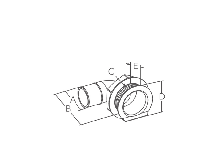 Stalon Side Deck Drain – Left Facing 316 Stainless Steel Face / Reinforced Nylon Body (90° Drain)