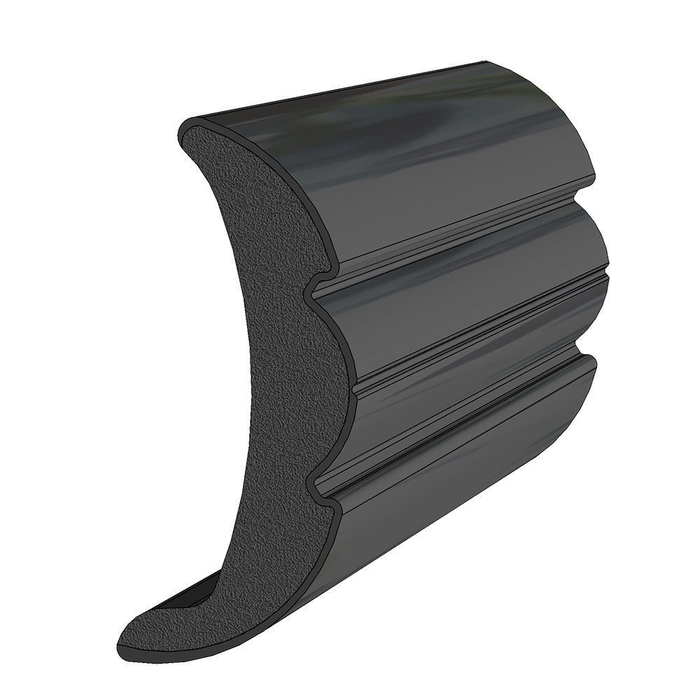 TACO Rigid Vinyl FlexCore Rub Rail 2 x 78  Black 60 V219906BKA60D1