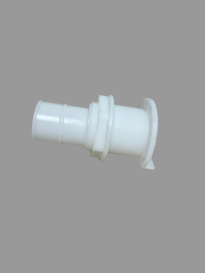 Title: 1-1/2" Barb Thru-Hull Short L-Head with Nut – UV Resistant Marine Drain Fitting