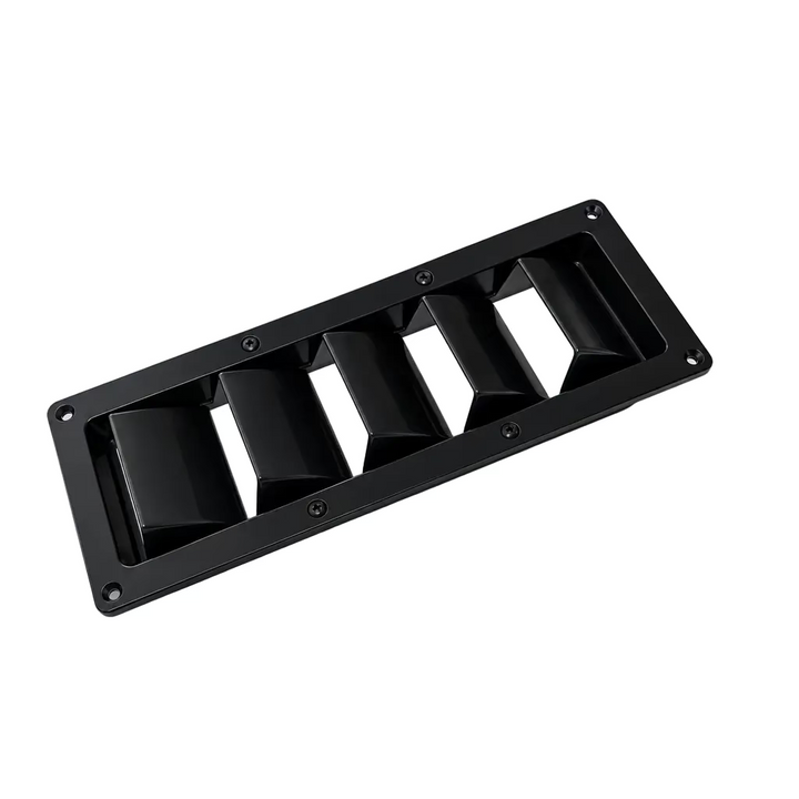 Vent grill, black, 5 louvers