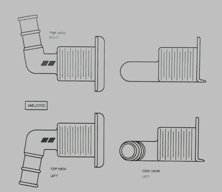 1 1/2" Cyclodial L-Head Drain, Leftward Facing