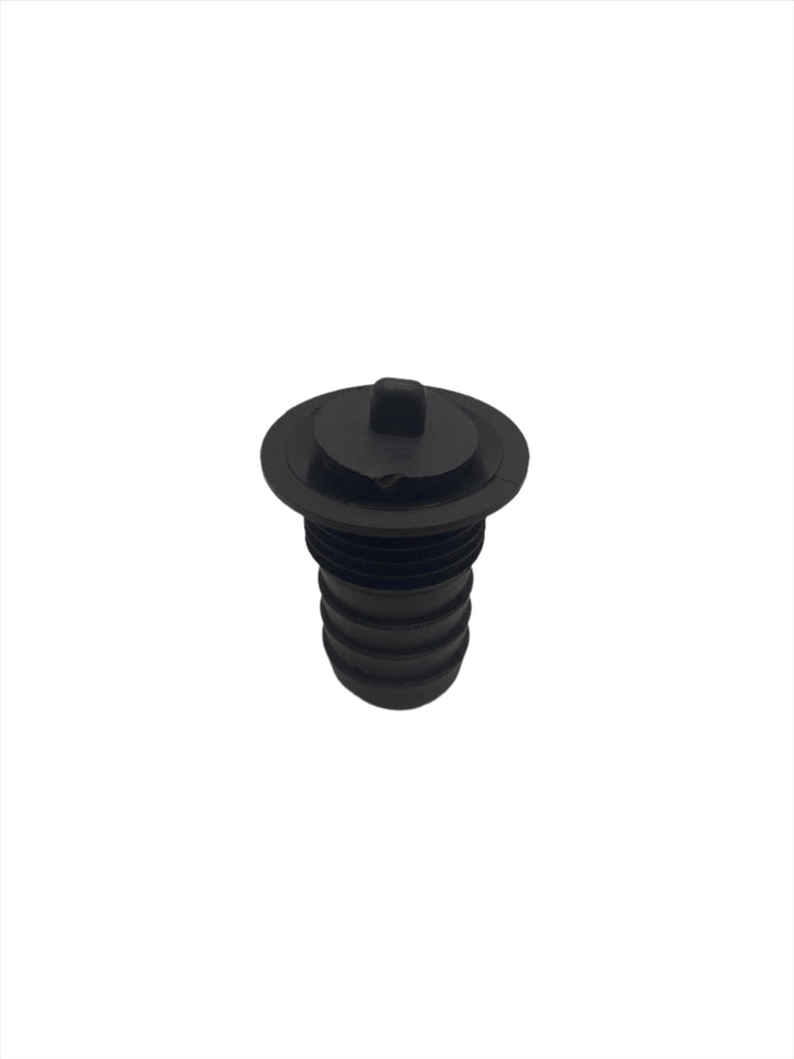 1" Flush Impact Drain with Barb and Stop - Black