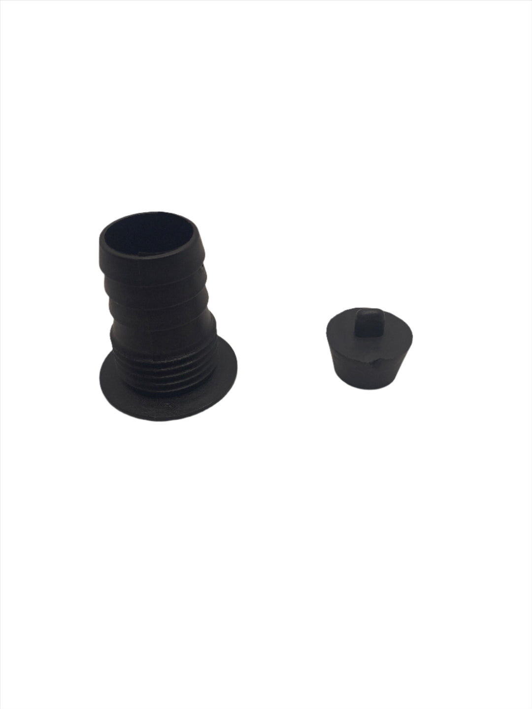 1" Flush Impact Drain with Barb and Stop - Black