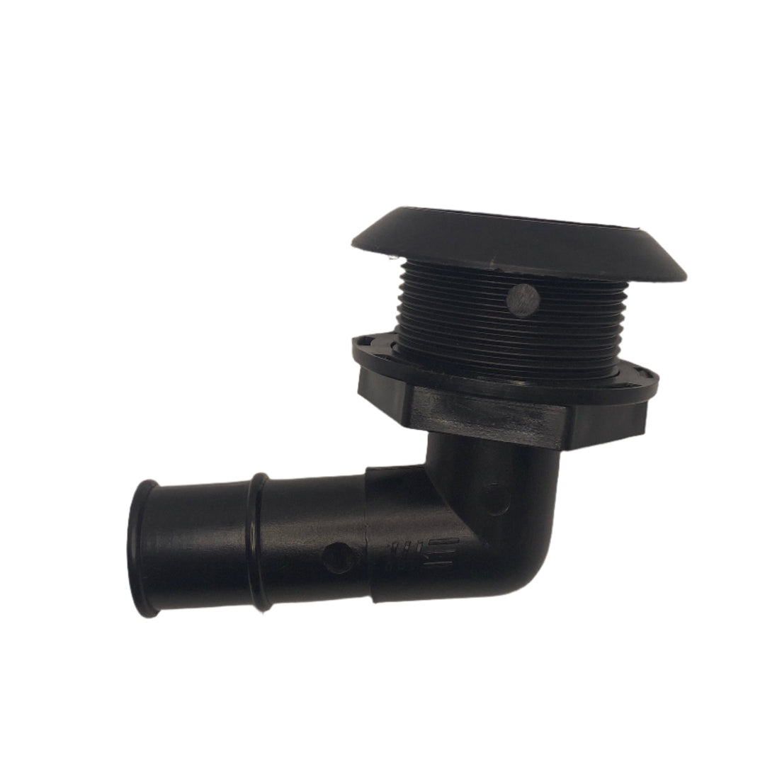 1-1/8 100 Degree MaxxFlow Thru-hull Drain in Black