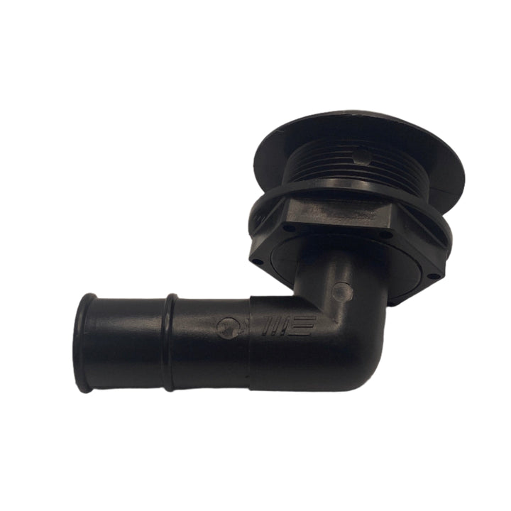 1-1/8 100 Degree MaxxFlow Thru-hull Drain in Black