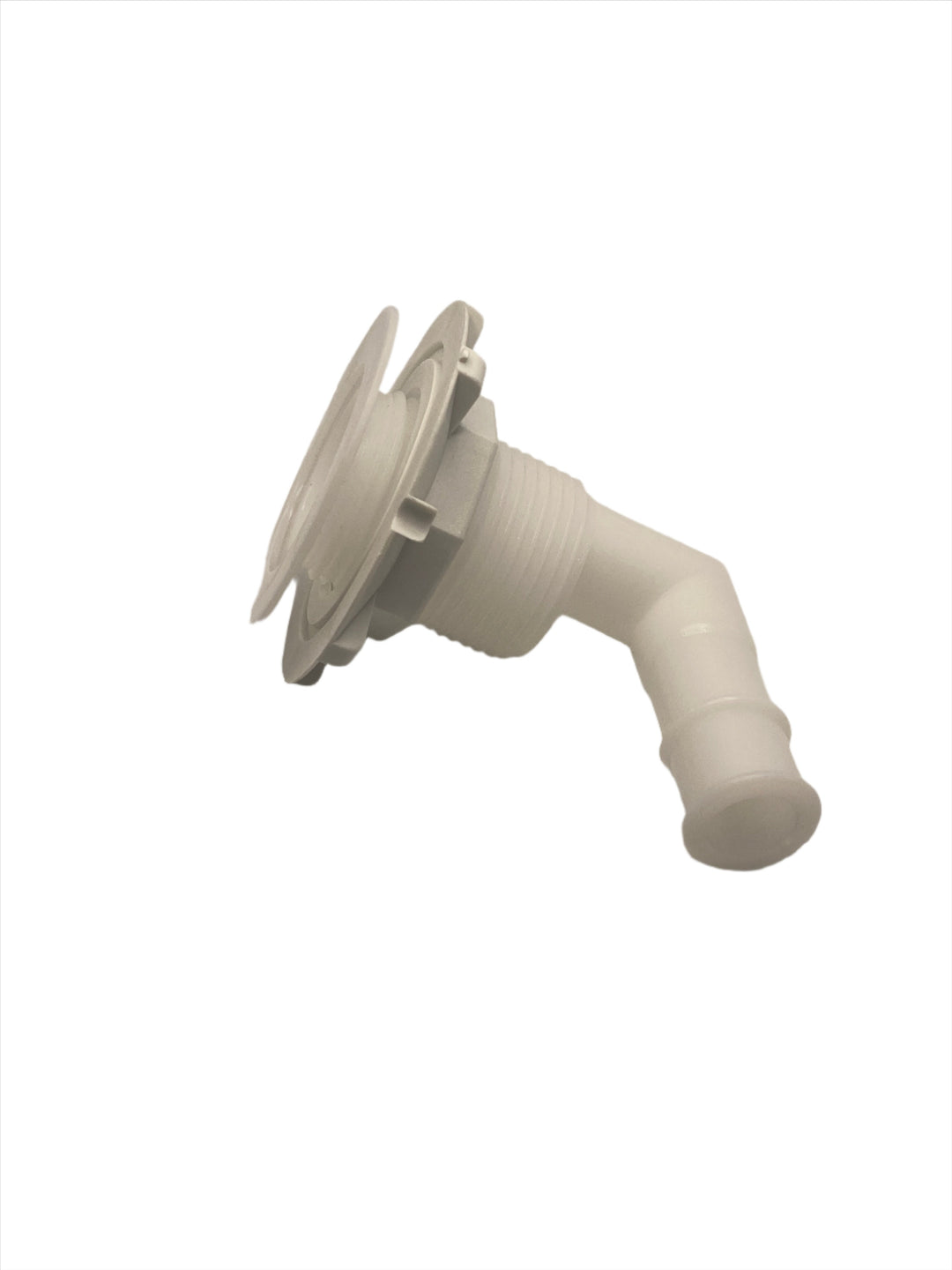 3/4" Cyclodial Elbow Thru-Hull, Flat Head - White