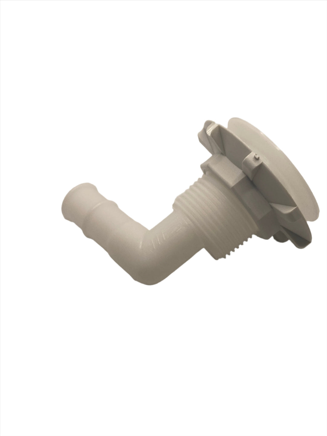 3/4" Cyclodial Elbow Thru-Hull, Flat Head - White