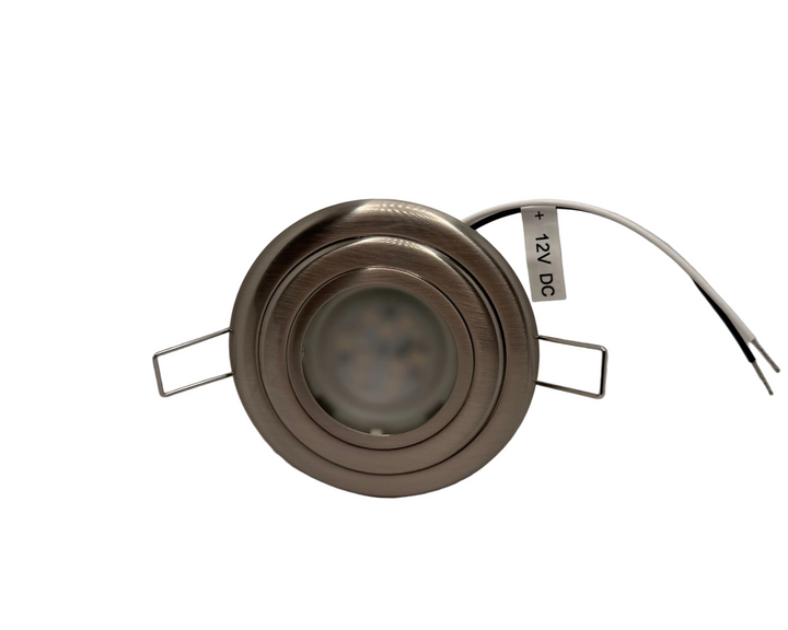 Brushed nickel deluxe recessed mount LED light
