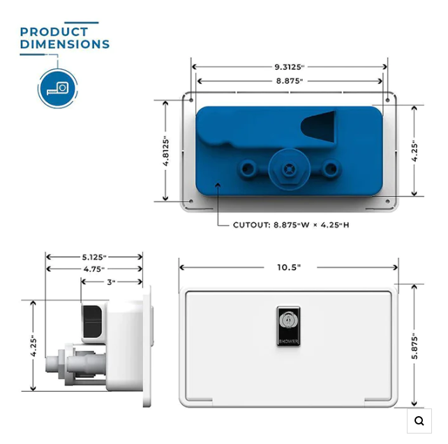 Hot-Cold Transom Shower with Lock