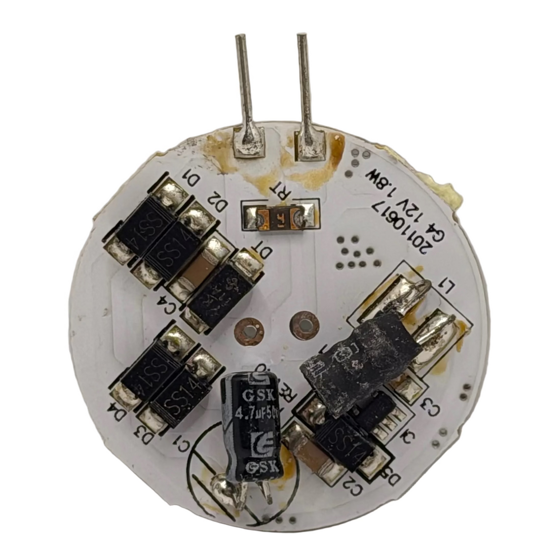 Blue LED side pin replacement for 10W halogen bulb