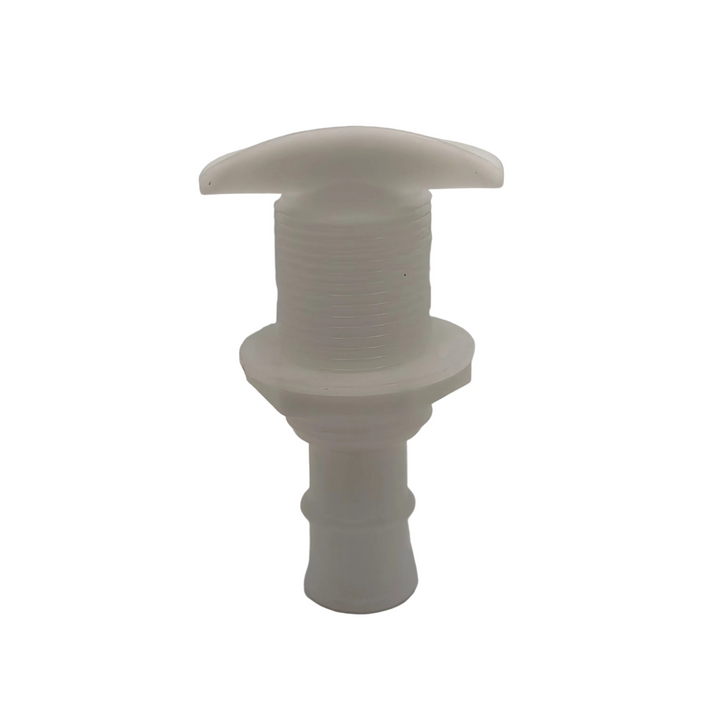 Straight L head drain, round lip, 3/4" hose barb