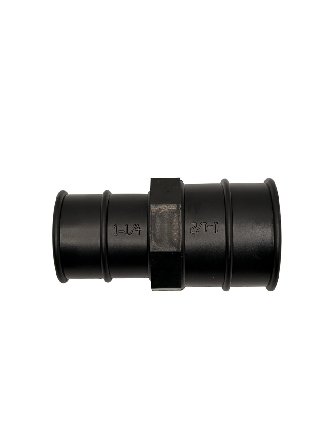 1 1/4" hose barb x 1 1/2" hose barb
