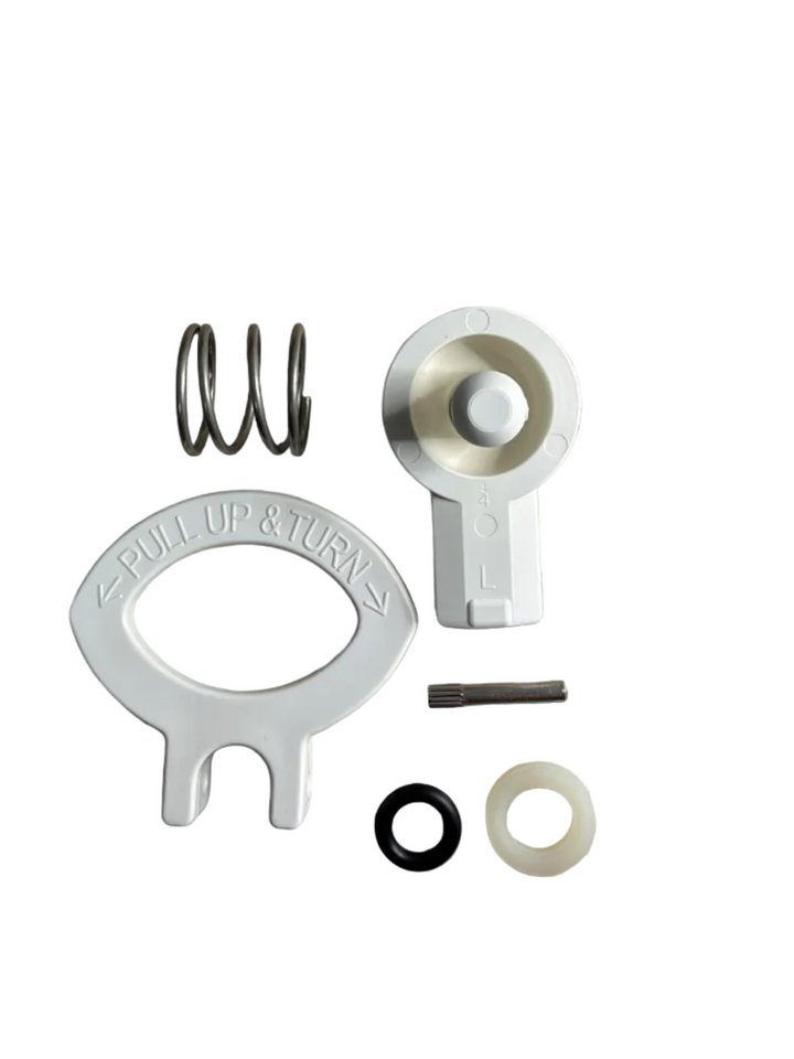 Off-white flip-up twist latch