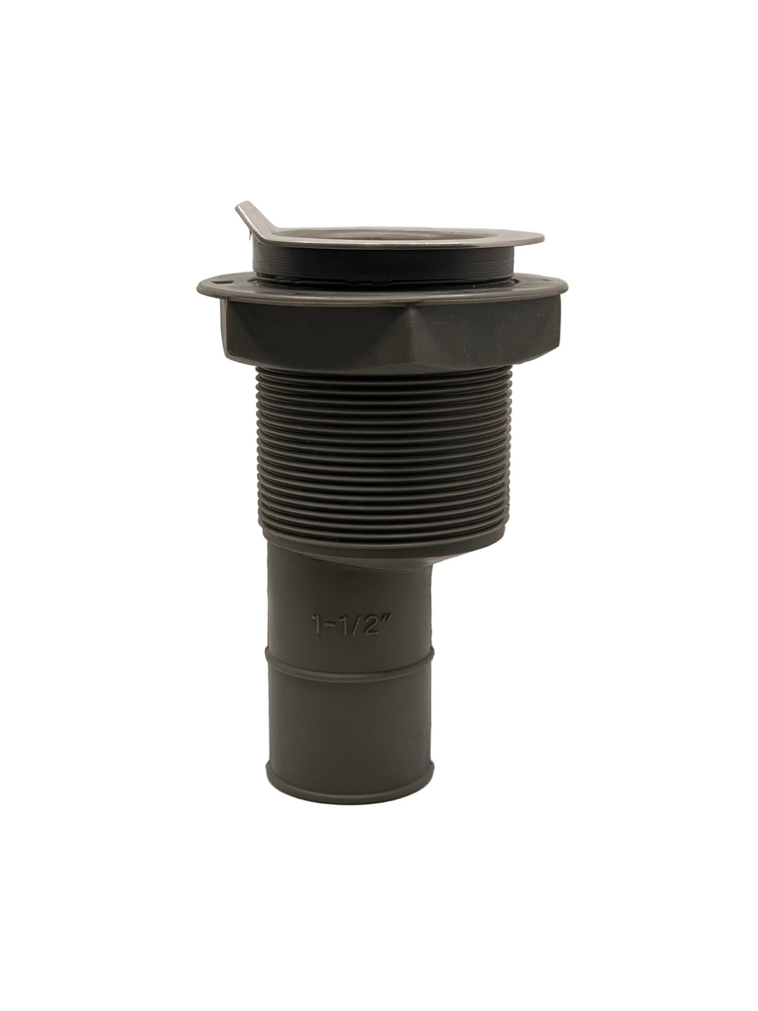 Stainless capped L head cockpit drain, 1 1/2" hose