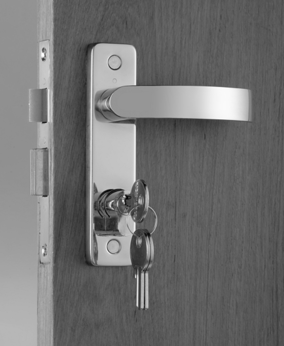 Door Handle with Deadbolt/Key Right Outward