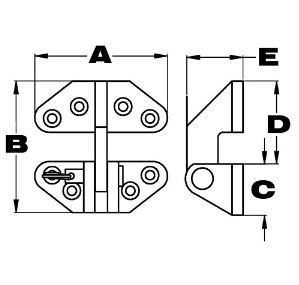 Stainless Steel Long Shank Hatch Hinge