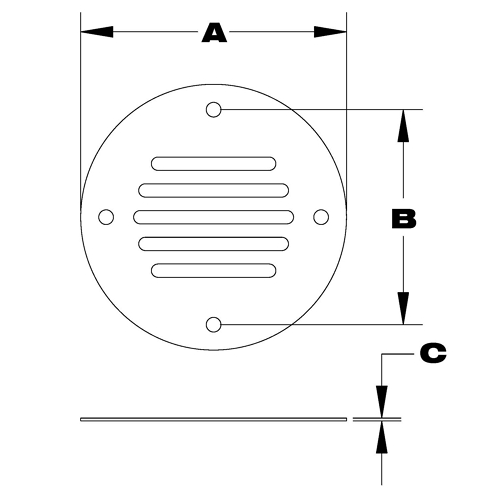 Stainless Steel 3 1/4" Round Drain Cover