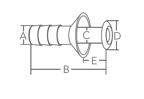 3/4" Mini Thru Hull with Rubber Receptor